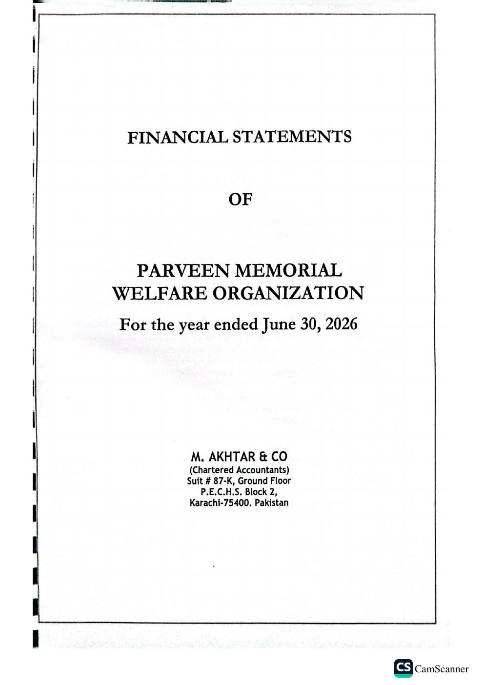 Financial report page 1