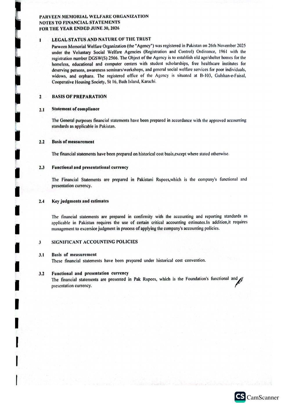 Financial report page 8